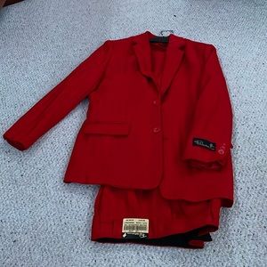 Falcone 3pc striped red suit
